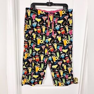 Nick & Nora Pajama Pants Happy Hour Cocktails Mojito Cosmo Margarita Pina Colada